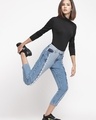 Shop Women's Blue Cut & Sew Slim Fit Jeans