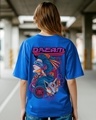 Shop Women's Blue Cyborg Dreams Graphic Printed Oversized T-shirt-Front
