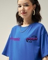 Shop Women's Blue Cyborg Dreams Graphic Printed Oversized T-shirt