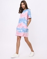 Shop Women's Blue Deja Poo Tie & Dye Oversized Dress-Design