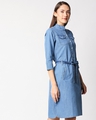Shop Women's Blue Denim Blend Dress-Design