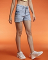 Shop Women's Blue Denim Cargo Shorts-Design