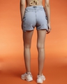 Shop Women's Blue Denim Cargo Shorts-Full