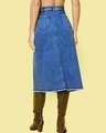 Shop Women's Blue Denim Center Slit Skirts-Full