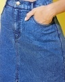 Shop Women's Blue Denim Center Slit Skirts