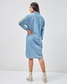 Shop Women's Blue Mickey Graphic Printed Oversized Shirt Dress-Design