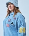 Shop Women's Blue Mickey Graphic Printed Oversized Plus Size Shirt Dress