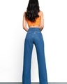 Shop Women's Blue Distressed Bootcut Jeans-Full