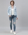 Shop Women's Blue Distressed Low Rise Skinny Fit Jeans-Full