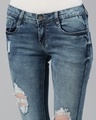 Shop Women's Blue Distressed Low Rise Skinny Fit Jeans
