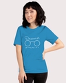 Shop Women's Blue Dreamer Typography T-shirt-Front