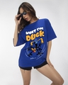 Shop Women's Blue Duck Graphic Printed Oversized T-shirt-Front