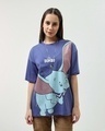 Shop Women's Blue Dumbo Graphic Printed Oversized T-shirt-Front