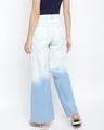 Shop Women's Blue Dyed Flared Jeans-Design