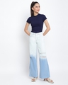 Shop Women's Blue Dyed Flared Jeans-Full