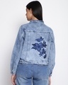 Shop Women's Blue Embroidered Jacket-Front