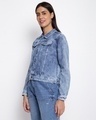 Shop Women's Blue Embroidered Jacket-Design