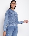 Shop Women's Blue Embroidered Jacket-Full