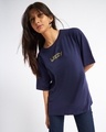 Shop Women's Blue Fake Smiles Graphic Printed Oversized T-shirt-Design