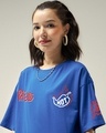Shop Women's Blue Flame Graphic Printed Oversized T-shirt