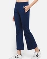 Shop Women's Blue Flared Activewear Casual Pants-Design