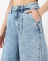 Shop Women's Blue Washed Flared Jeans