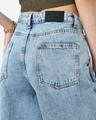Shop Women's Blue Washed Flared Jeans