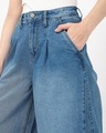 Shop Women's Blue Flared Washed Jeans