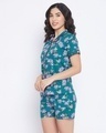 Shop Women's Blue Floral AOP Shirt & Shorts Set-Full