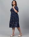 Shop Women's Blue Floral Design Stylish Casual Dress-Design