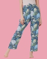 Shop Women's Blue Floral Print Pyjamas-Front