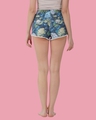 Shop Women's Blue Floral Print Shorts-Design