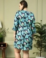 Shop Women's Blue Floral Printed Plus Size Mini Dress-Full