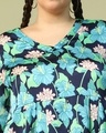Shop Women's Blue Floral Printed Plus Size Mini Dress
