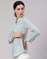 Shop Women's Blue Floral Printed Shirt-Design