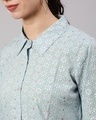 Shop Women's Blue Floral Printed Shirt