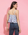 Shop Women's Blue Floral Printed Short Top-Full