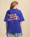 Shop Women's Blue Follow Your Heart Graphic Printed Oversized T-shirt