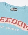 Shop Women's Blue Freedom Typography Oversized T-shirt