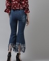 Shop Women's Blue Fringed Hem Jeans-Design