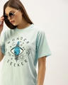 Shop Women's Blue Graphic Print T-shirt