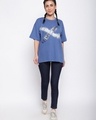 Shop Women's Blue Graphic Printed Loose Fit T-shirt
