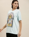 Shop Women's Blue Graphic Printed Oversized T-shirt-Front