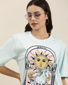 Shop Women's Blue Graphic Printed Oversized T-shirt-Full