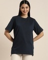 Shop Women's Blue Graphic Printed Oversized T-shirt-Design