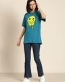 Shop Women's Blue Graphic Printed Oversized T-shirt