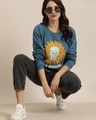 Shop Women's Blue Graphic Printed Relaxed Fit T-shirt-Full
