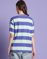 Shop Women's Blue & Green Striped Oversized T-shirt-Full