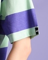 Shop Women's Blue & Green Striped Oversized T-shirt