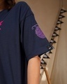 Shop Women's Blue Gumgumnomi Graphic Printed Oversized T-shirt